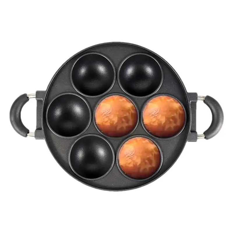 

Cast Iron Biscuit Pan 7 Hole Cooking Cake Pan Cast Iron Omelette Pan Non-Stick Cooking Pot Breakfast Egg Cooker Non Stick tool