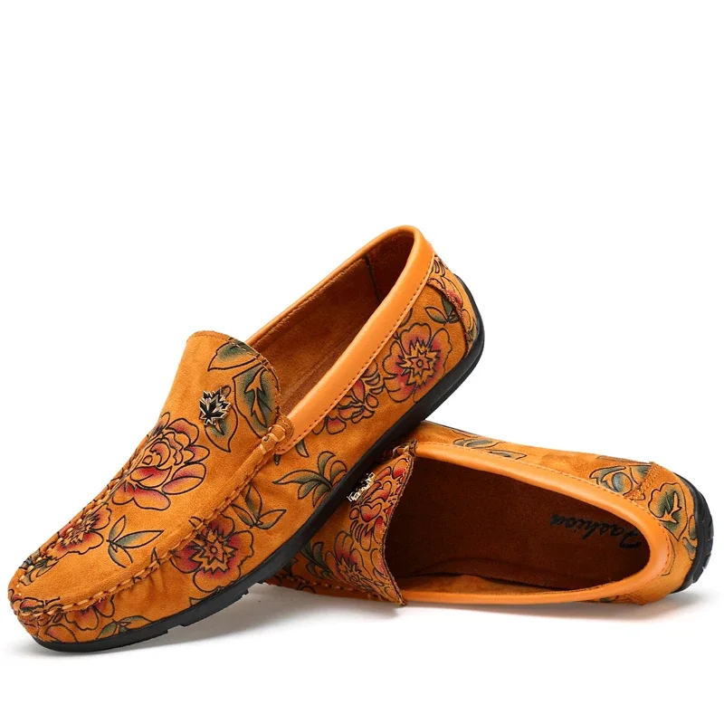 Мужские повседневные туфли роскошные брендовые дышащие мокасины без застежки