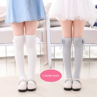 3 8years old girls mid tube socks spring autumn and winter thin cotton princess students over the knee childrens stockings