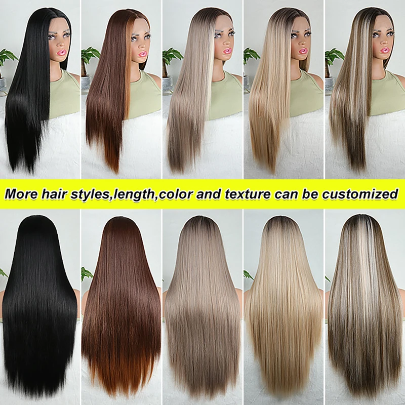 Волосы-снежинки, пепельно-русый синтетический парик спереди, мягкие дышащие парики высокого качества, натуральные прямые волосы, женские парики (art.: 3920caa4cb400) - 3920caa4cb400
