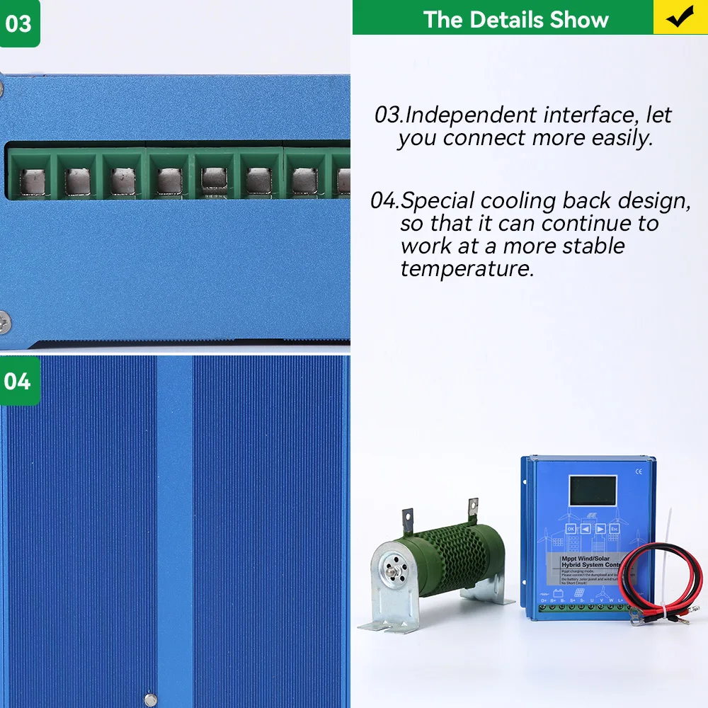 Доставка в ЕС 3 Контроллер заряда Dyas MPPT Гибридная система солнечного ветра 3000 Вт 12