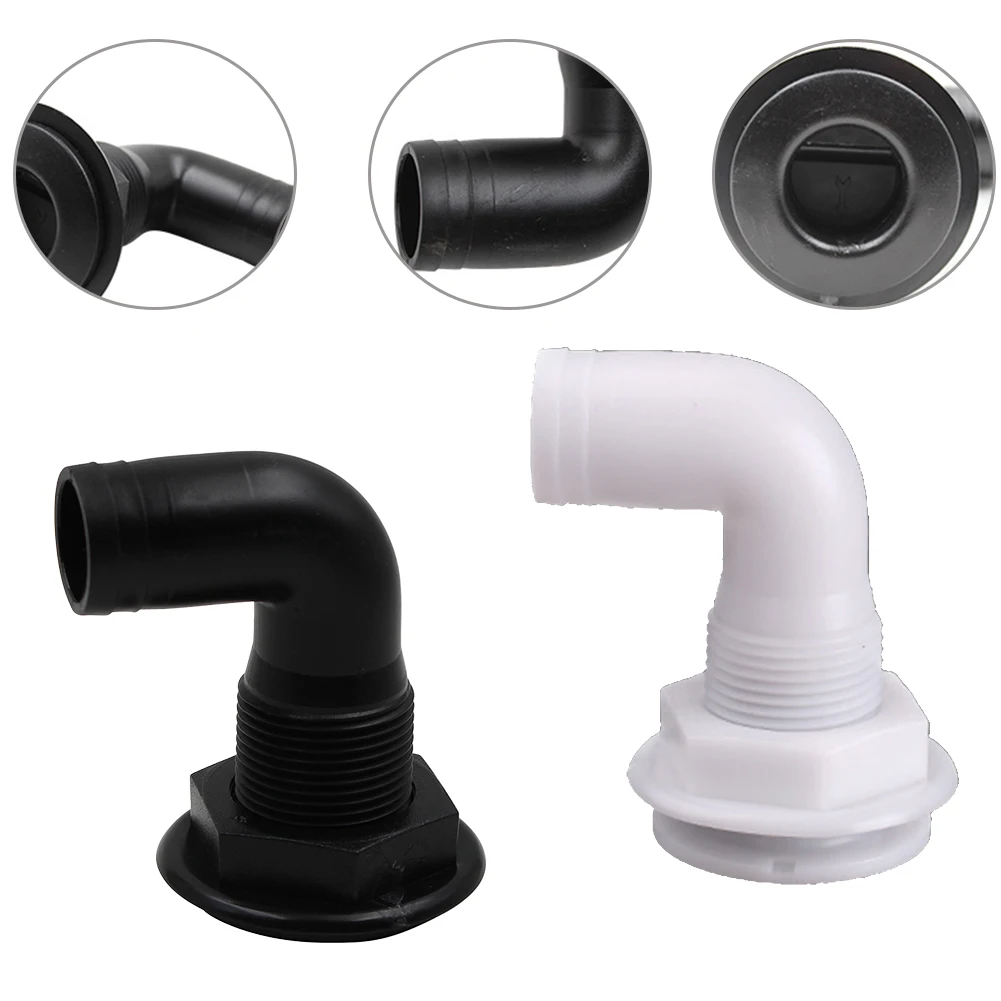 

Boat Accessories Bilge Sewage Canoe Water Outlet Thru-Hull Durable Nylon Plastic 90 Degree Yacht Deck Drainage Boat Water Outlet