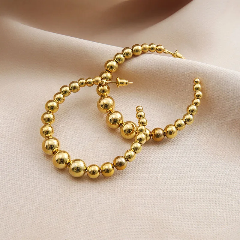 

HMES Fashion Korean Simple Stainless Steel Hoop Earrings for Women Men Charming Chic Party Jewelry Accessories