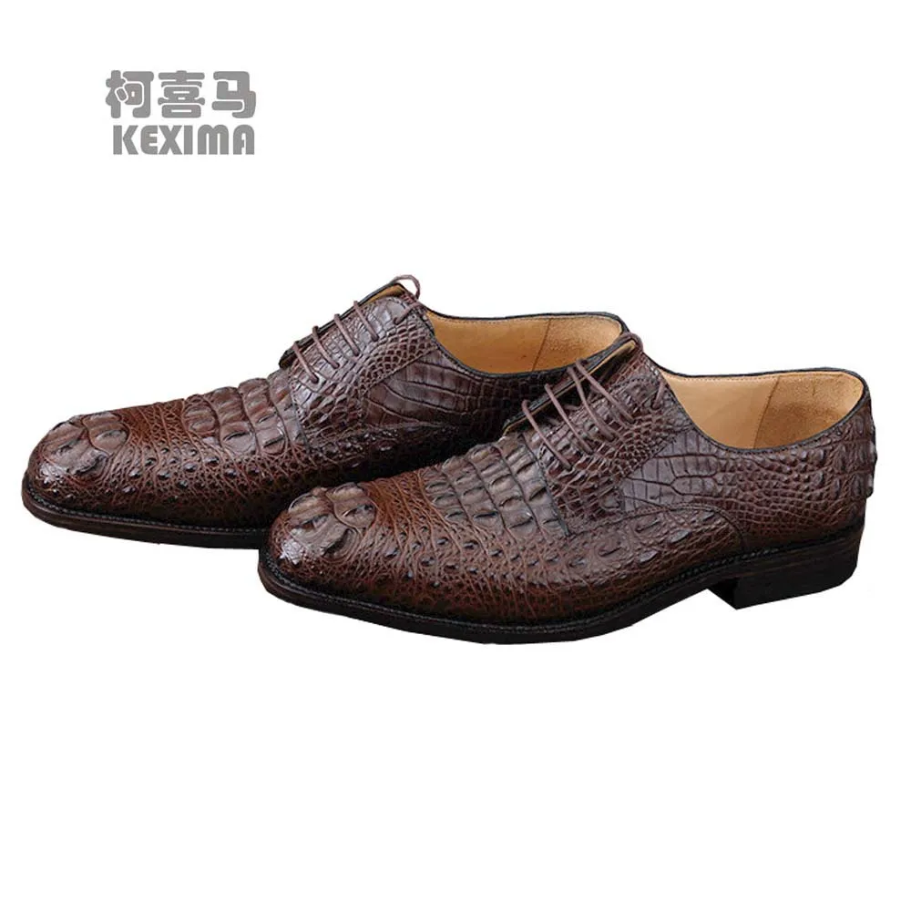 

KEXIMA ourui new arrival true crocodile leather male business crocodile skin men shoes crocodile shoes skull manual Men's shoes