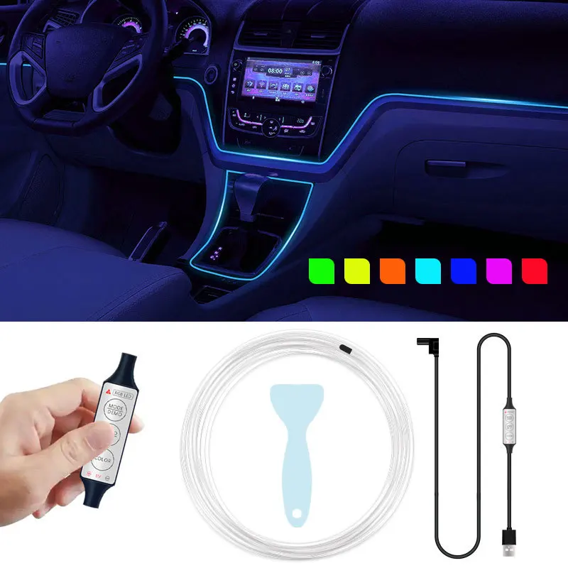 

C260L Auto Parts LED Light Car Interior Modification Atmosphere Lamp Colorful and Cool Line Center Console Atmosphere Lamp