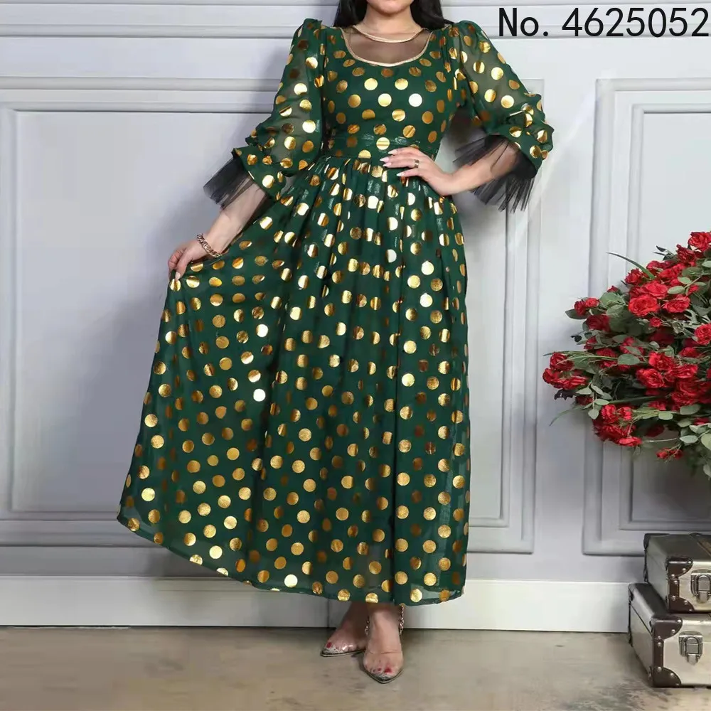 

2022 Abayas для женщин, индийское платье Дубая, Модное шифоновое Зеленое Длинное роскошное мусульманское марокканское платье-кафтан