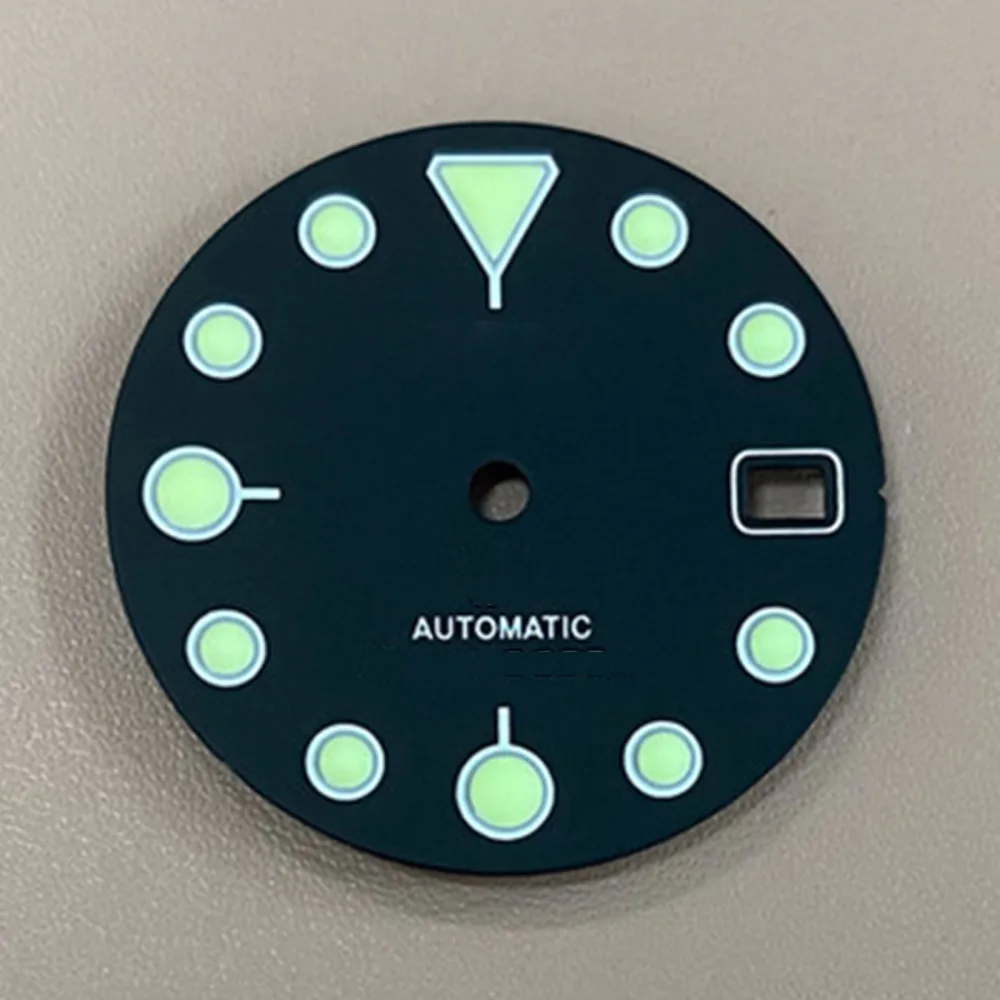 

Циферблат для наручных часов SKX007, 28,5 мм, с одиночным/двойным календарем, модифицированный циферблат для NH35/NH36/4R36, зеленый светящийся цифербл...