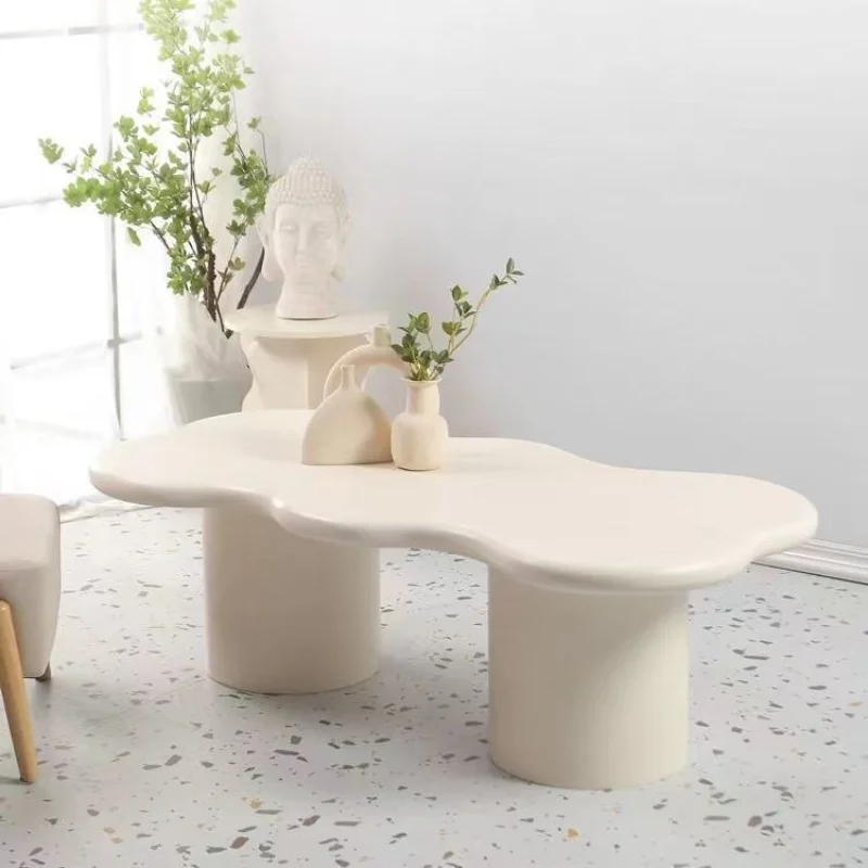 

Nordic White Wind Irregular Low Table Cloud Coffee Table Home Apartment Terrace Table Manicure Gigogne Balcony Furniture AA50