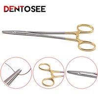 14cm needle holder pliers mosquito tweezer gold dental forcep surgical instrument for dental orthodontic