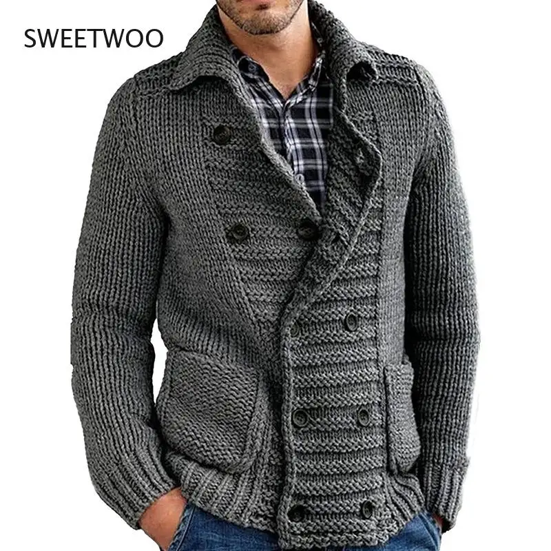 Autumn Casual Street Sweater Men 2022 Regular Open Stitch Long Sleeve Sweater Jumpers Plain Fashion Button Coats Men Clothes