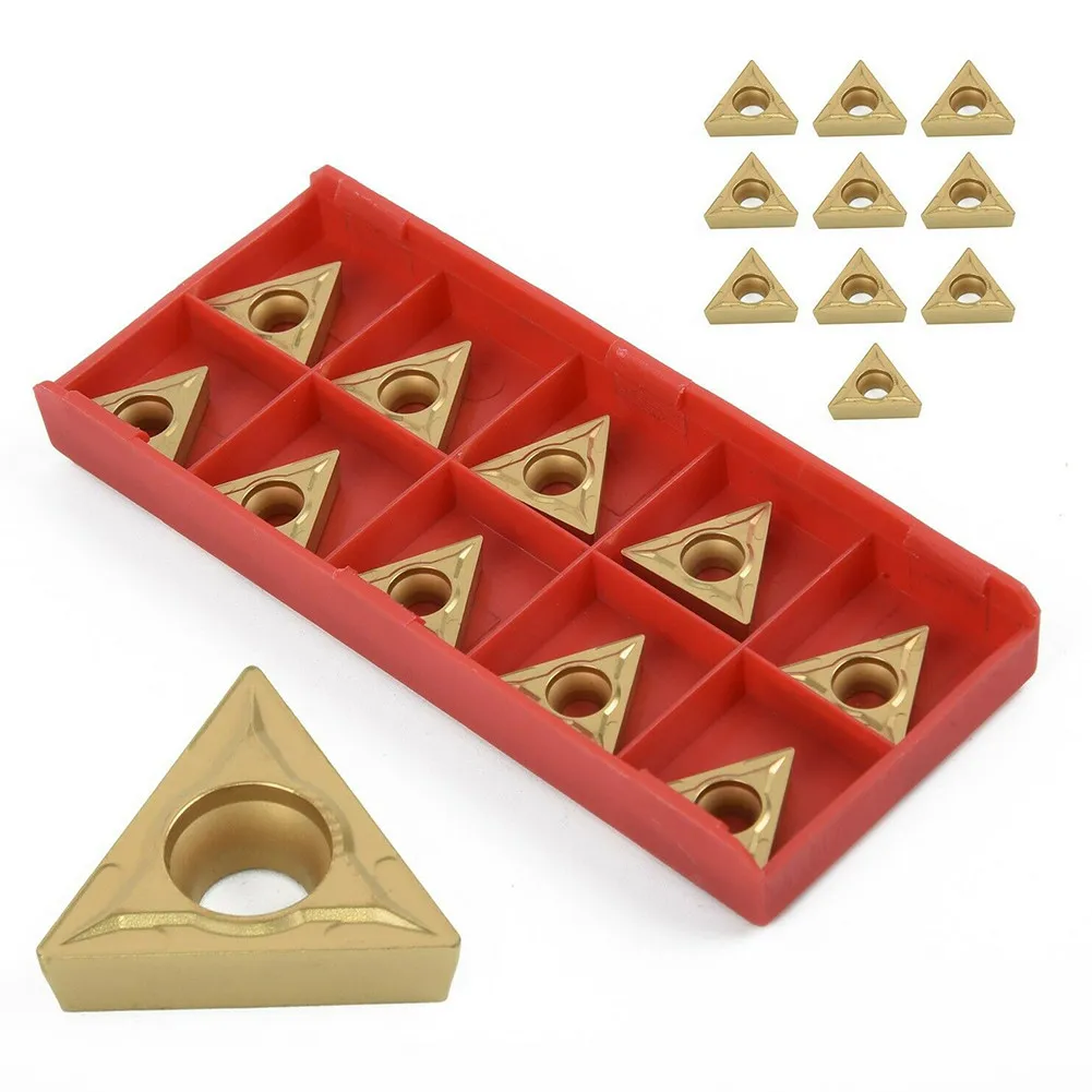 

Brand New Carbide Inserts CNC Tungsten Triangle 1/2 Lathe 10pcs Blades