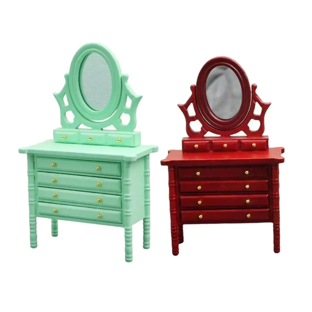 

2pcs 1:12 Dollhouse Mini Dresser DIY Scene Accessories for Bedroom