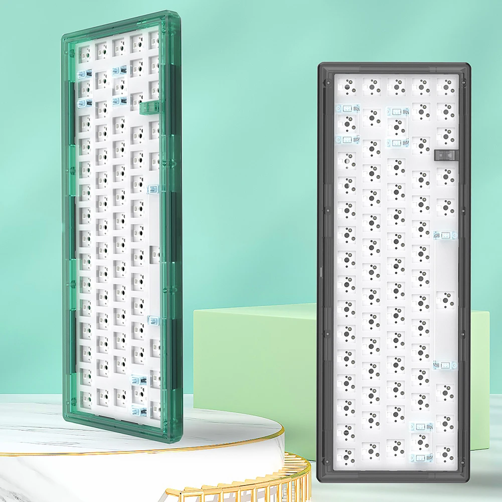 

DIY Mechanical Hotswap Keyboard USB To Type-C Cable 67 Keys Custom Mechanical Keyboard Kit RGB Backlit Gasket for Office Desktop