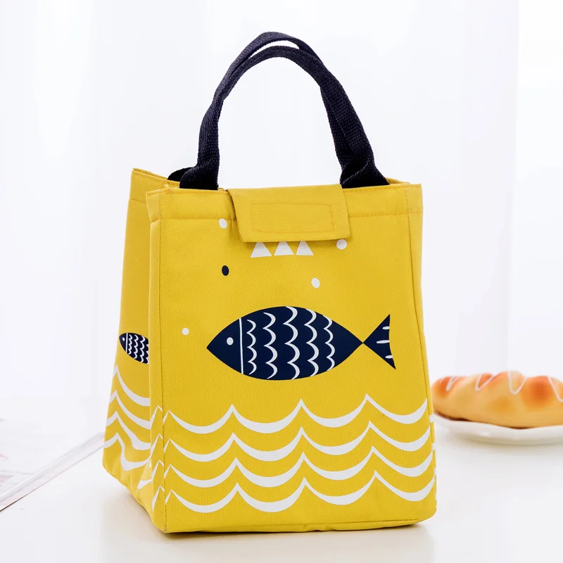 

Waterproof Oxford Tote Lunch Bag Large Capacity Thermal Food Picnic Lunch Bags for Women Kid Men Fish Pattern