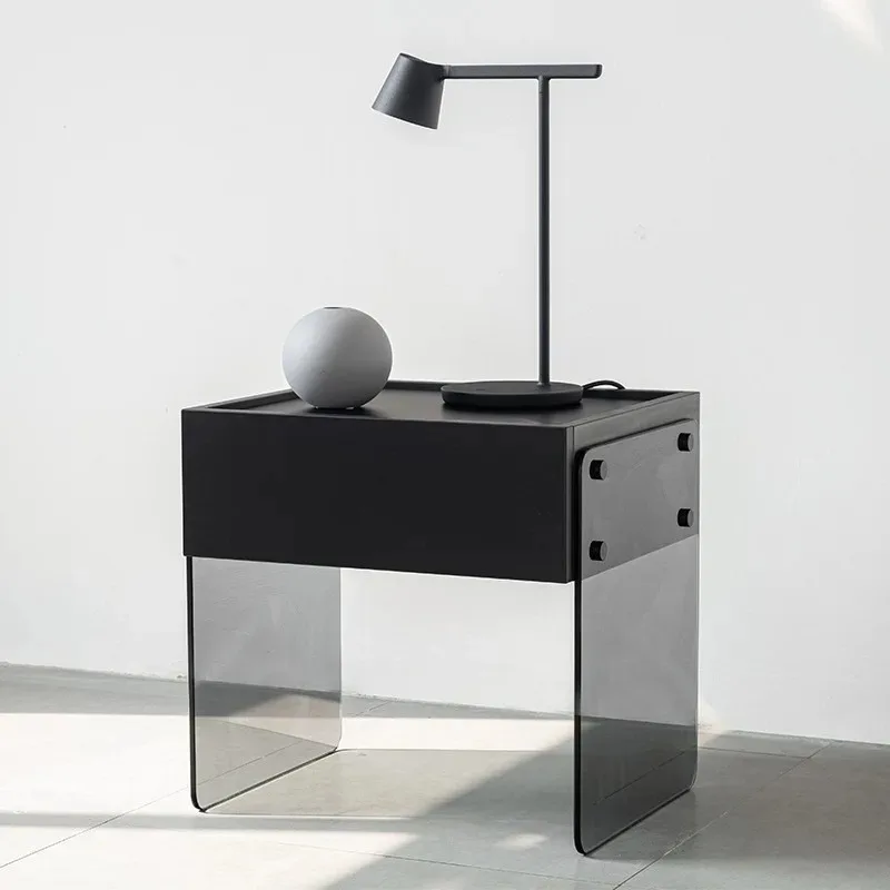 łniany mini akrylowy stolik nocny nowoczesny do sypialni skandynawski boczny luksusowy design stolika nocnego estetyczne meble