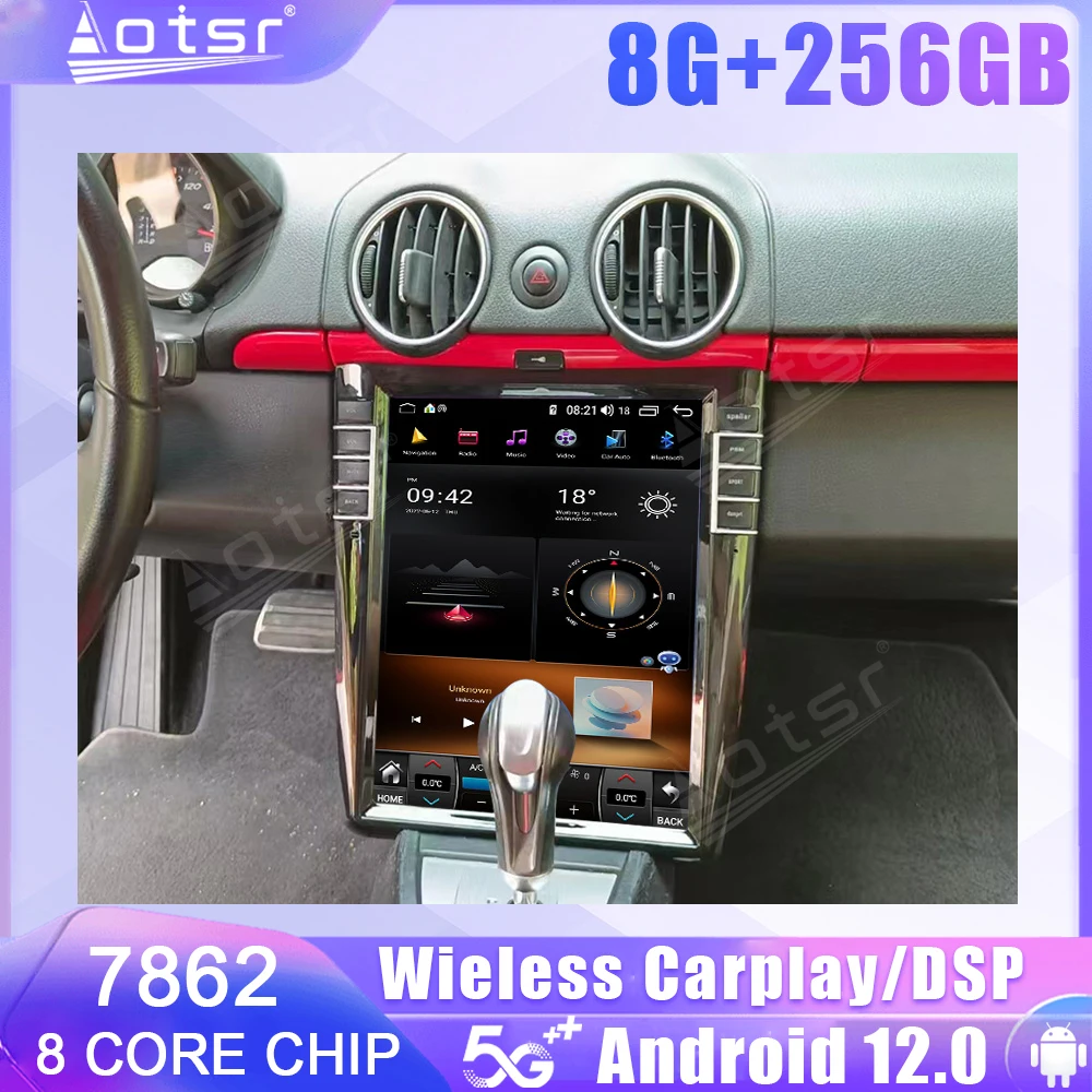 Автомобильный радиоприемник Tesla Android 12 для Porsche Cayman 911 Boxster 997 2005 2006 2007 2008 2009 2010 2011 2012