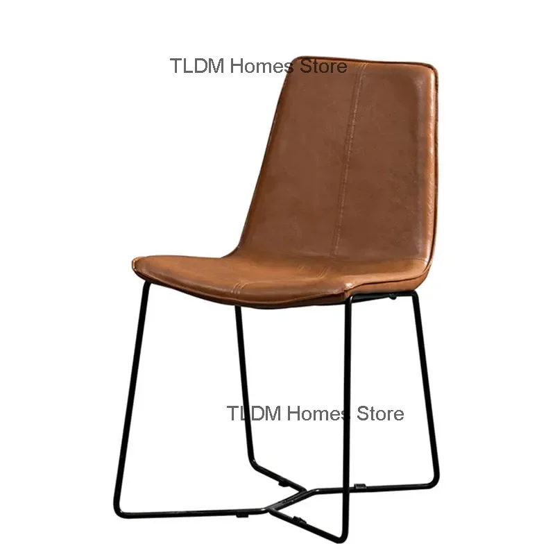 Обеденный стул Nordic Light роскошный ресторанный железный обеденный бытовой кожаный