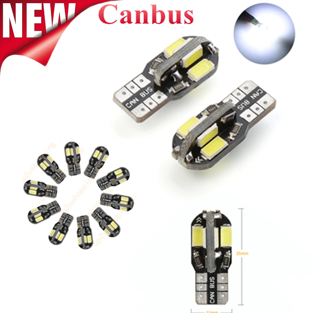 

10 X Canbus безошибочная T10 белая 8 5730 SMD СВЕТОДИОДНЫЙ ная лампа для Bmw E90 E46 E60 F10 F30 E39 E36 F20 X5 E70 E53 E92 M3 E91 E30 E87 X1