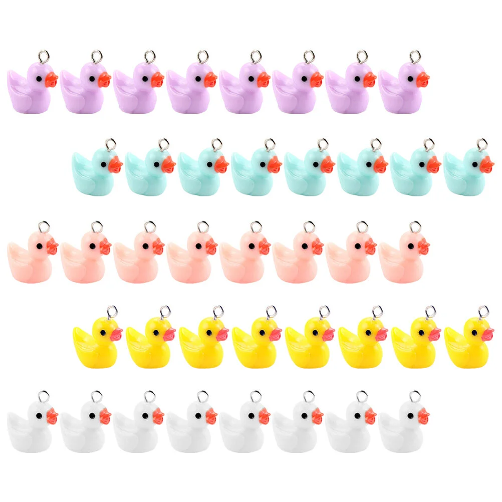 40Pcs Duck Charms Pendants DIY Necklace Bracelet Making Charms 3D Simulated Duck Pendants