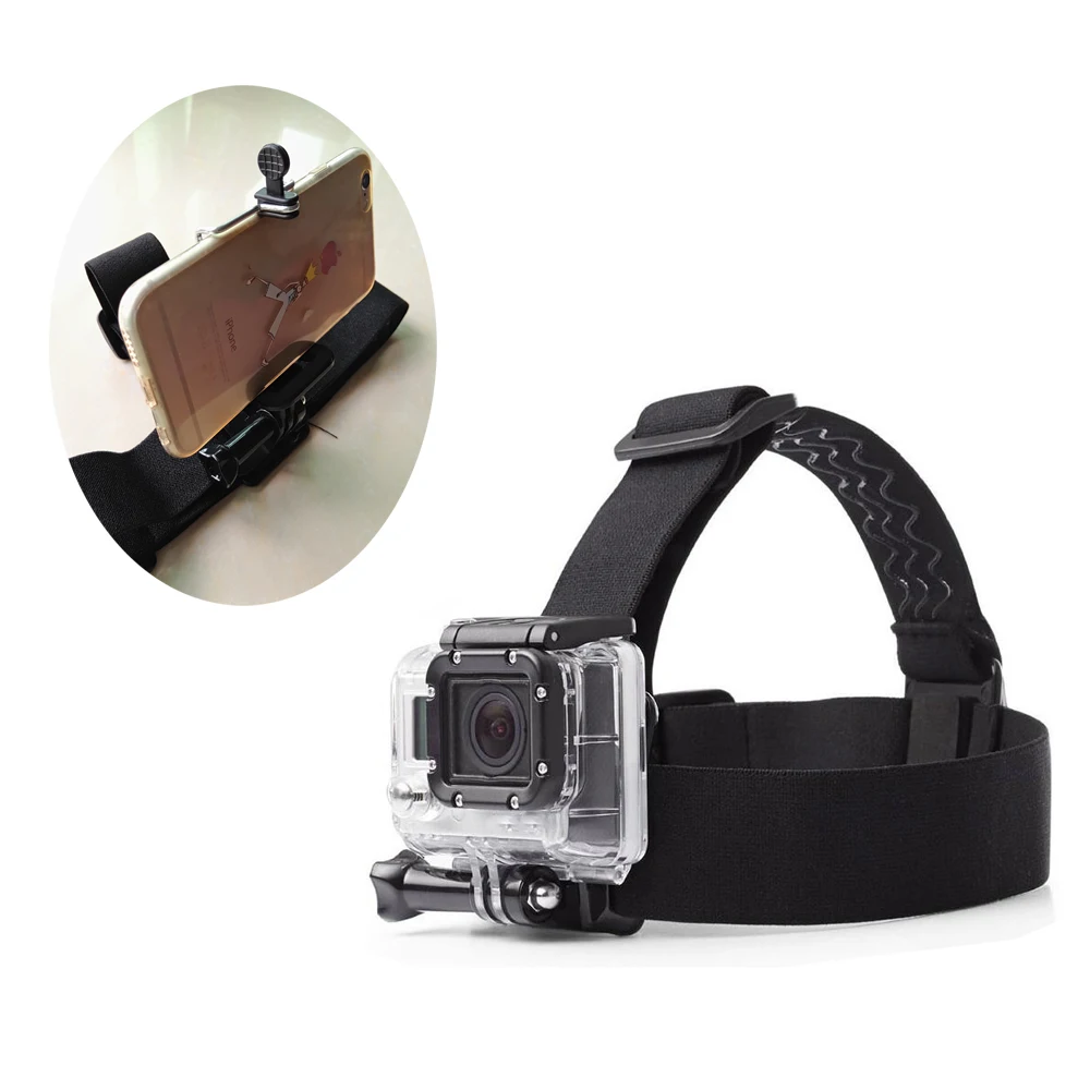 Action Camera Black Head strap mounts For Gopro Hero4/3/2/1 Xiaoyi 4K SJCAM Android phone iPhone