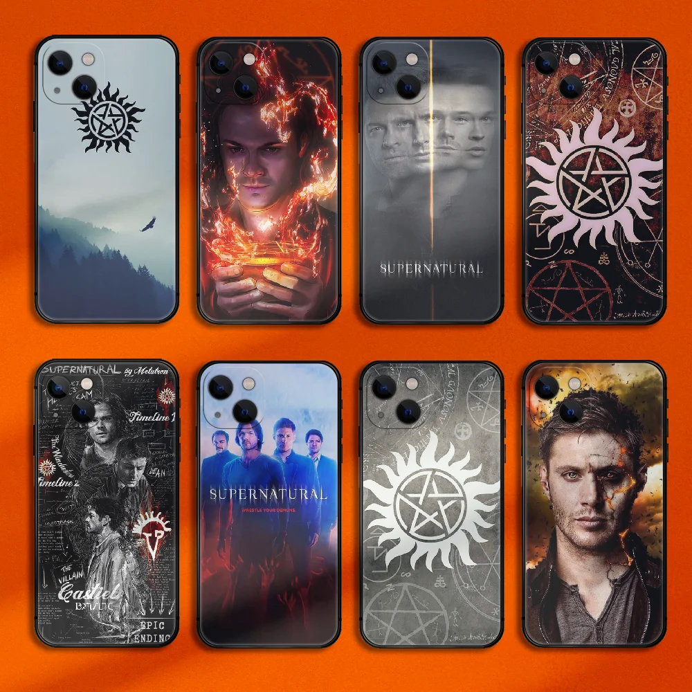 

Supernatural SPN Phone Case Cover For Iphone 6 6S 7 8 11 12 13 14 Se 2020 X Xs Xr Pro Max Plus Mini TPU Soft Black