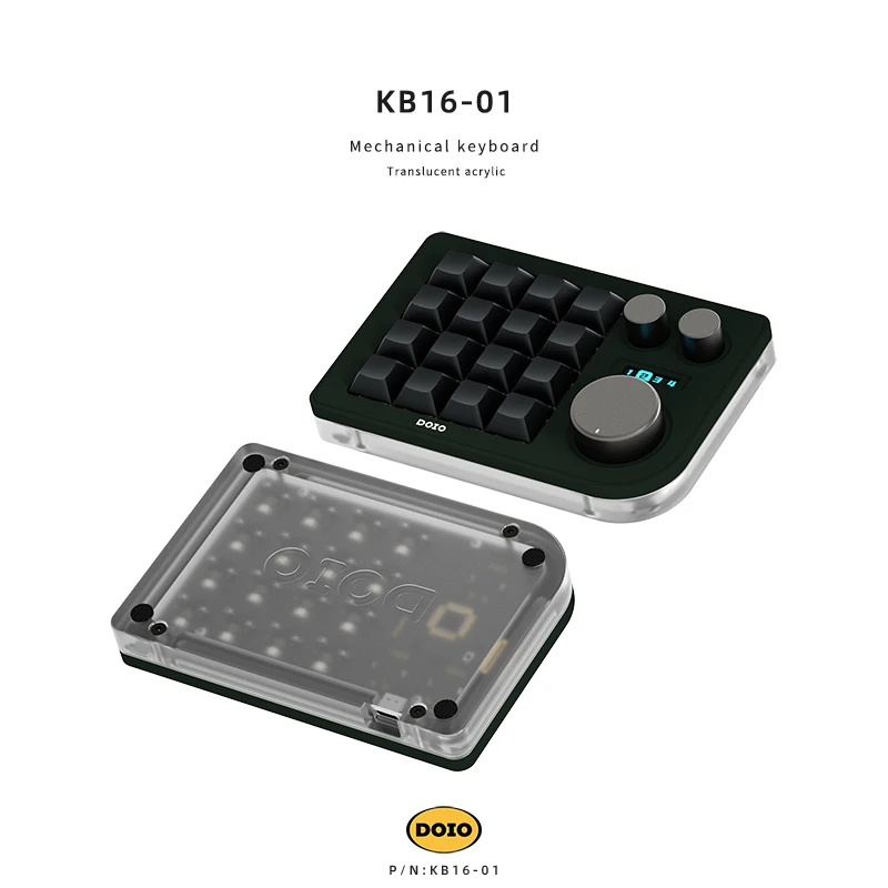 Механическая клавиатура DOIO дизайнерская мини-клавиатура RGB с тремя ручками