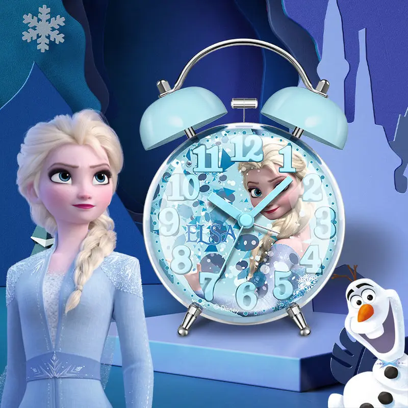 With Backlight Princess Anna Elsa Desk Clock Home Decoration For Kid Gifts Action Figures