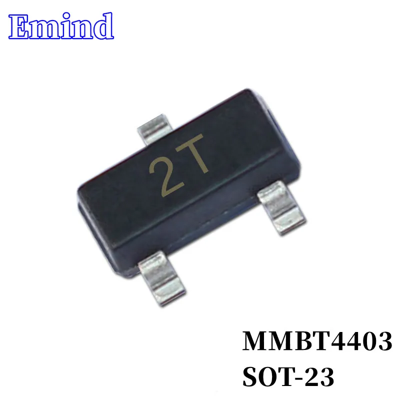 100/200/300 шт. MMBT4403 SMD, транзисторный отпечаток SOT-23 Silkscreen 2T, тип PNP 40 в/мА, зеркальный транзистор