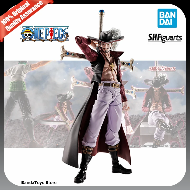 Фото В наличии 100% оригинальные Bandai S.H.Figuarts Shf Dracule Mihawk Hawkeye One Piece аниме фигурки модели коллекция игрушек №1