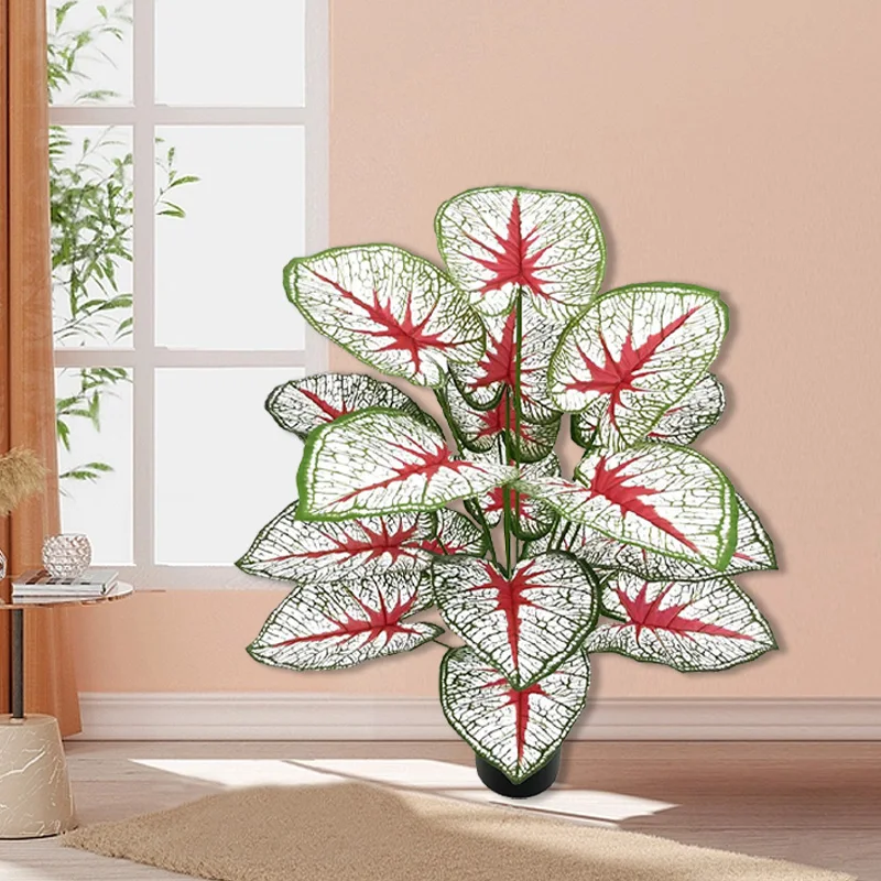 

Artificial Plastic Dasheen Leaf Small Tree Green Plant Home Garden Wall Grass Decoration Fake Tropical Green Plant Potted Plants