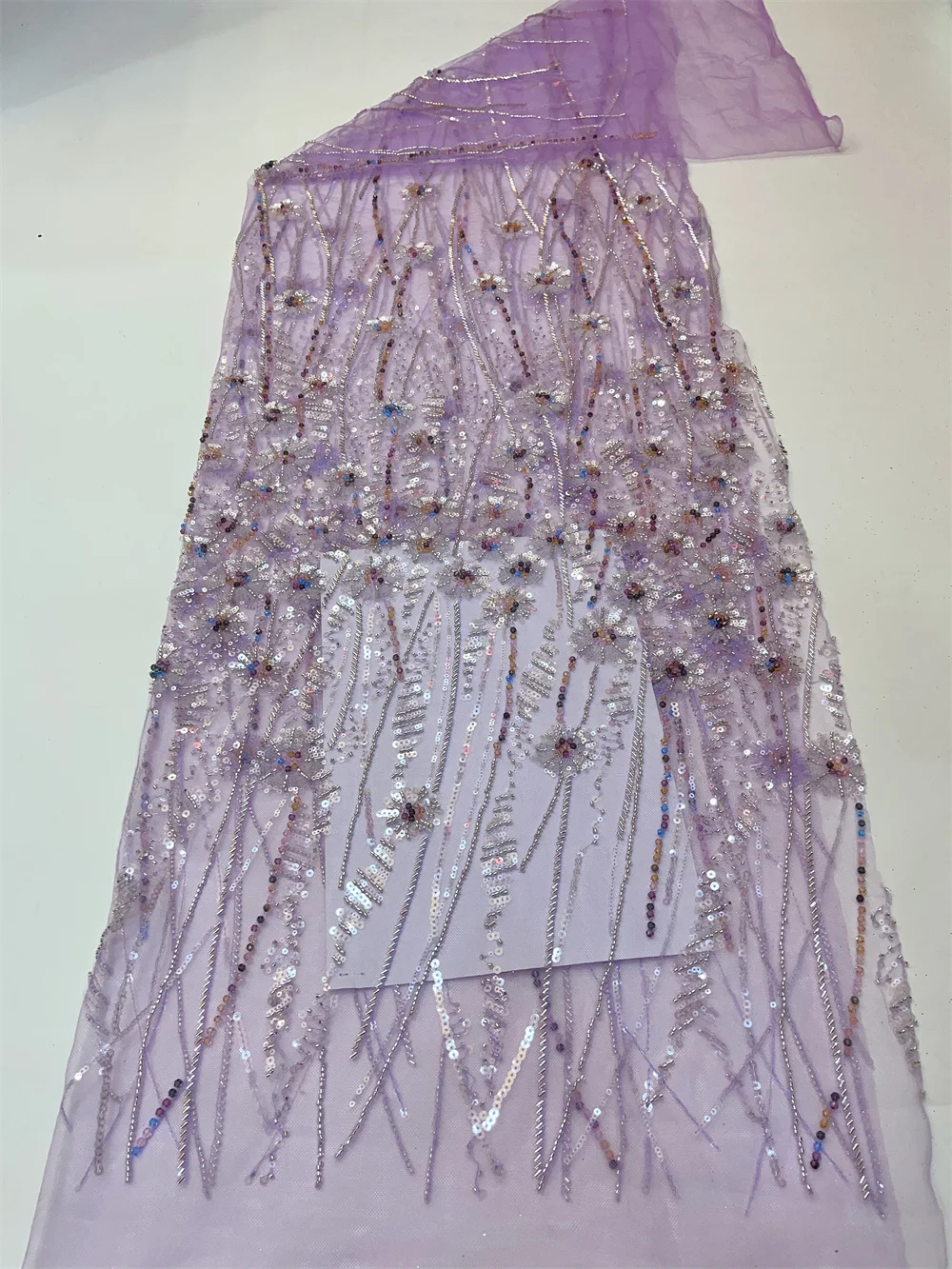 2023 Высококачественная африканская кружевная ткань бусины и блестки Eleagnt