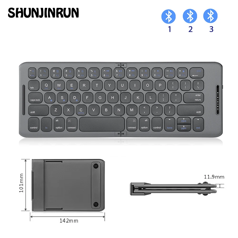 

Portable Mini Folding Bluetooth Keyboard Multi-device Wireless Foldable Keyboard for IOS Android Windows ipad Tablet Smart Phone