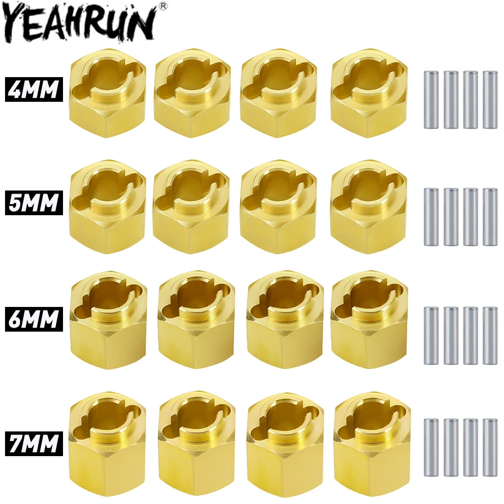 YEAHRUN латунные удлинители для шестигранных ступиц колеса адаптер 4/5/6/7 мм для радиоуправляемого гусеничного автомобиля 1/18 TRX4M Бронко защитные обновленные детали YEAHRUN латунные удлинители для шестигранных ступиц колеса адаптер 4/5/6/7 мм для радиоуправляемого гусеничного автомобиля 1/18 TRX4M Бронко защитные обновленные детали