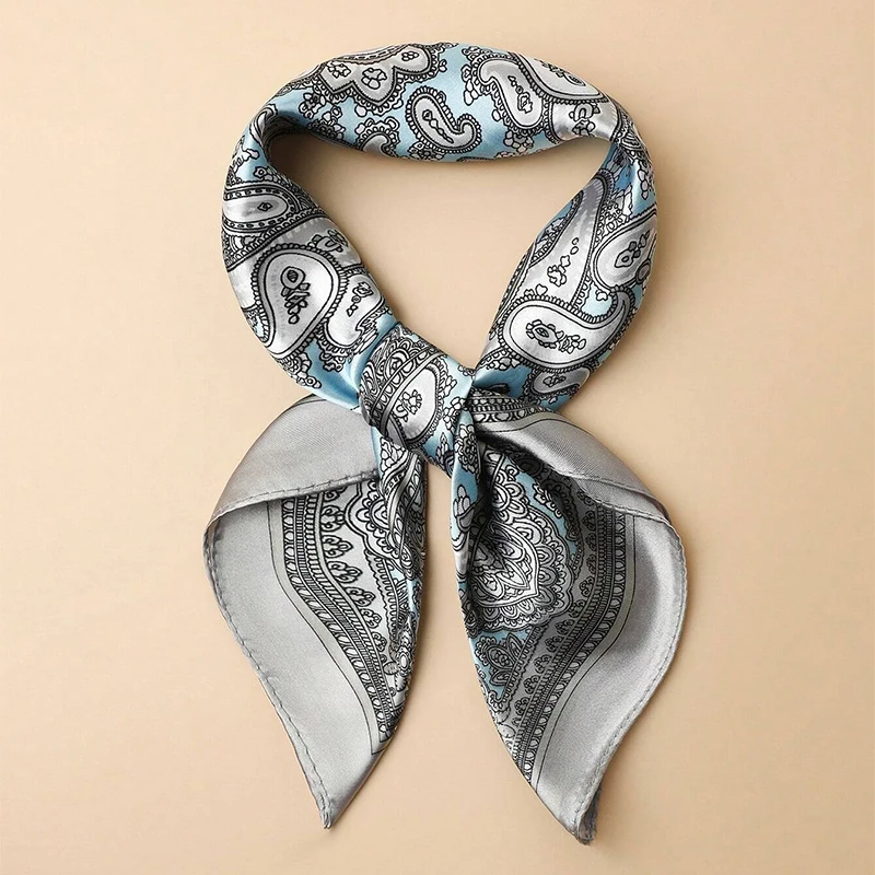 Шелковый шарф с принтом для женщин квадратный на шею офис шаль бандана