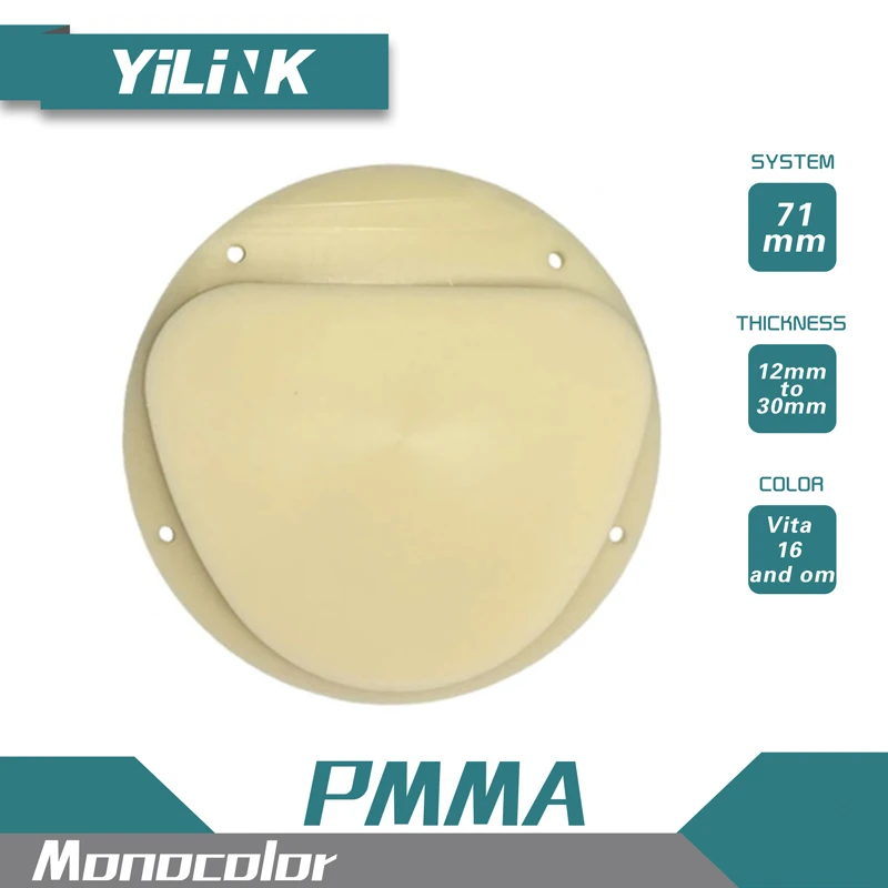 Yilink Dental Monolayer PMMA Block Vita 16 Colors Temporary Resin Material Compatible with Amann Girrbach CAD CAM Milling System