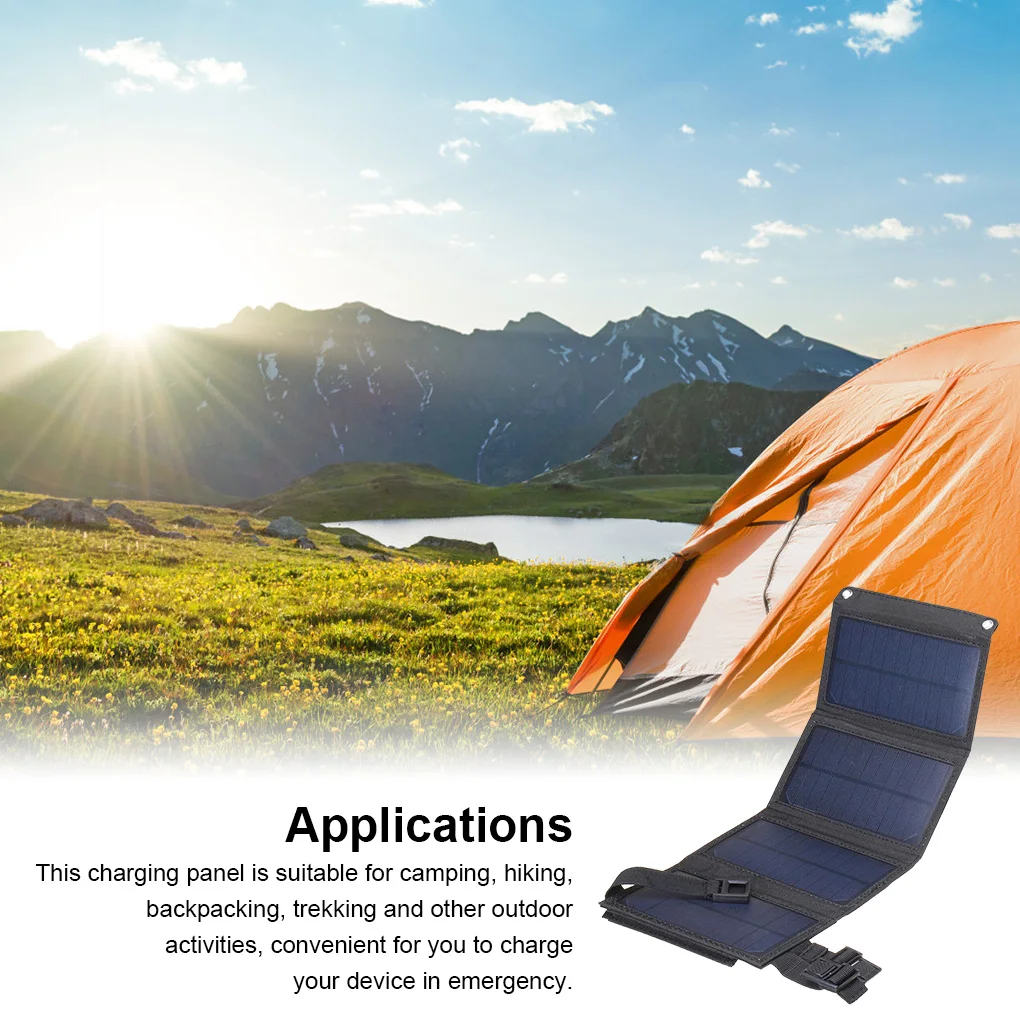 

USB Solar Panels 20W IP65 Waterproof Folding Phone Charger Climbing Travelling Sunlight Charging Plate Camouflage