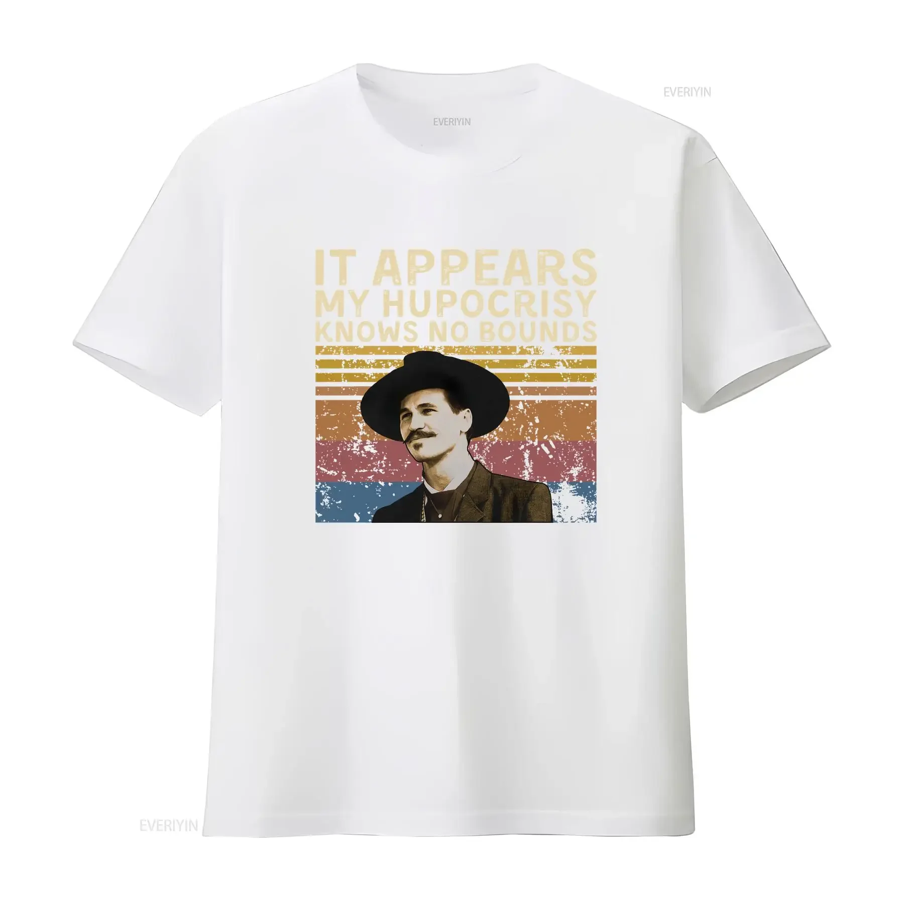 Фото Doc Holliday IT Appears My Hypocrisy Knows NO Bounds Винтажная футболка SweaT винтажная стираная мужская растянутая модная унисекс №4