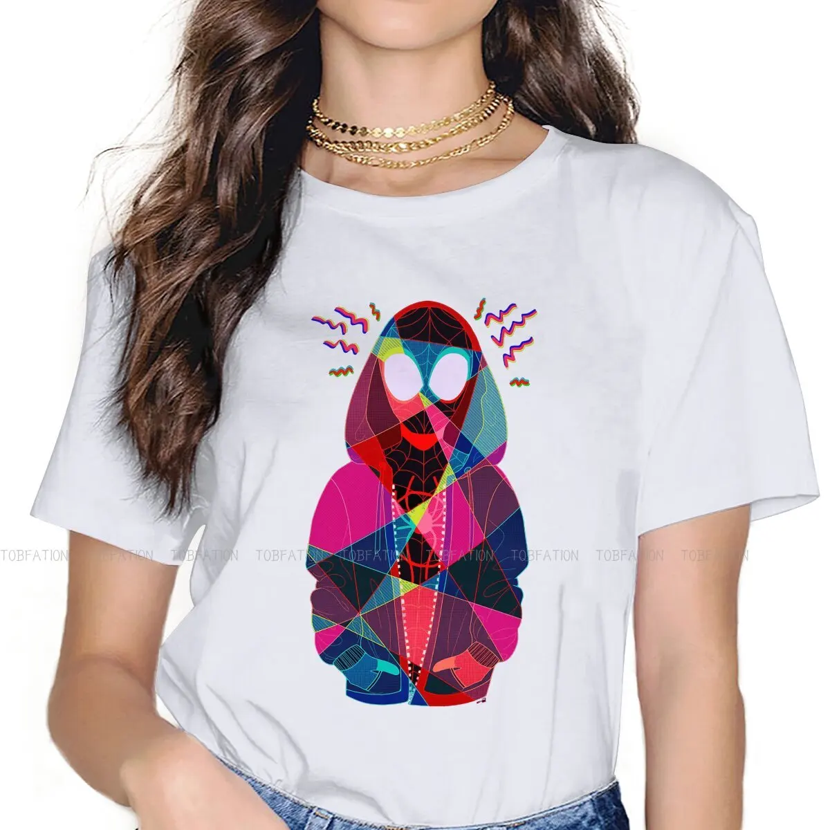 

Painted 4XL TShirts Red Alert Single Game Girl Graphic Pure Cotton Streetwear T Shirt Round Neck