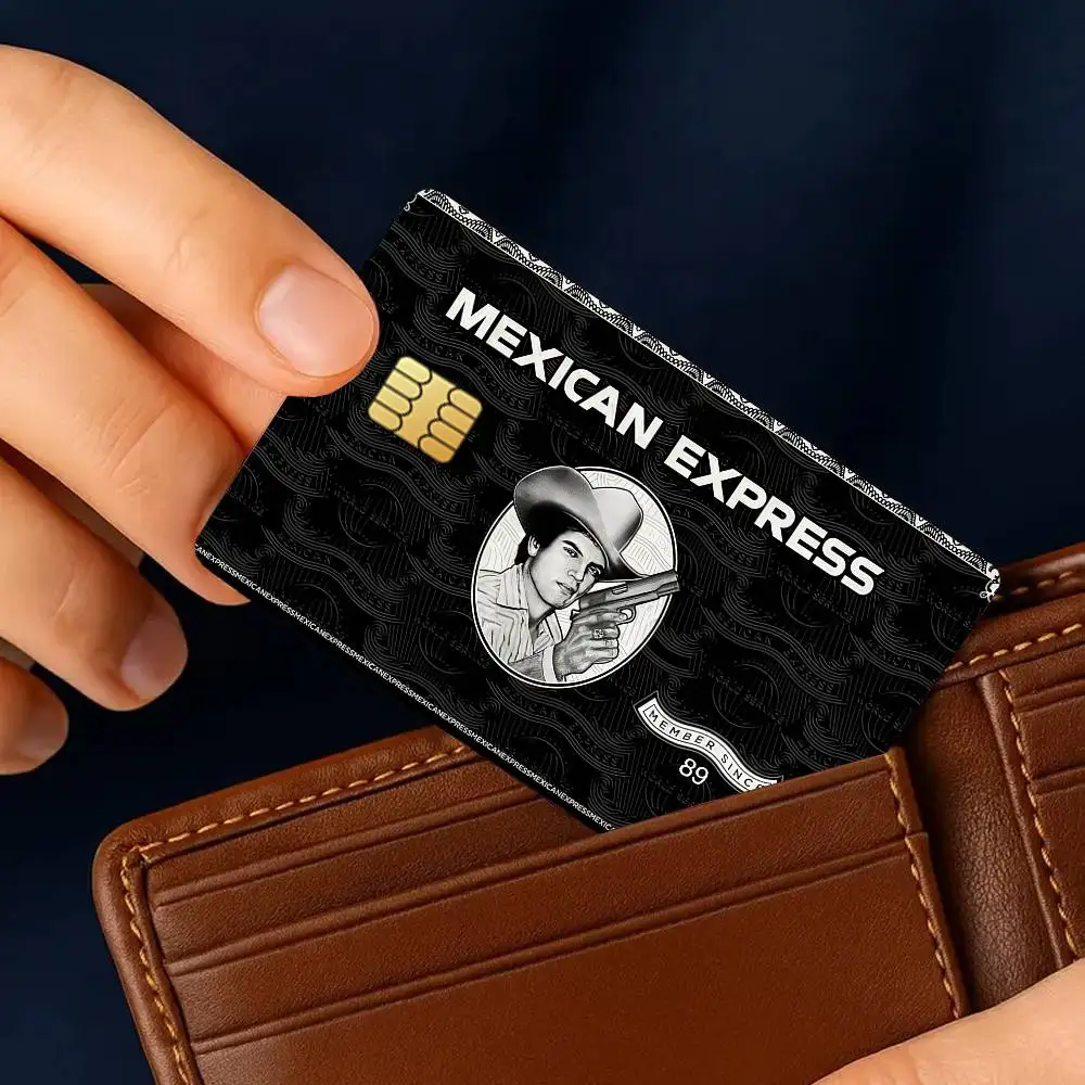 Фото Модные наклейки для кредитных карт M-Mexican E-Express-S, кожа для банковского дебета, декоративная защита, 4 шт., водонепроницаемые, против царапин №4
