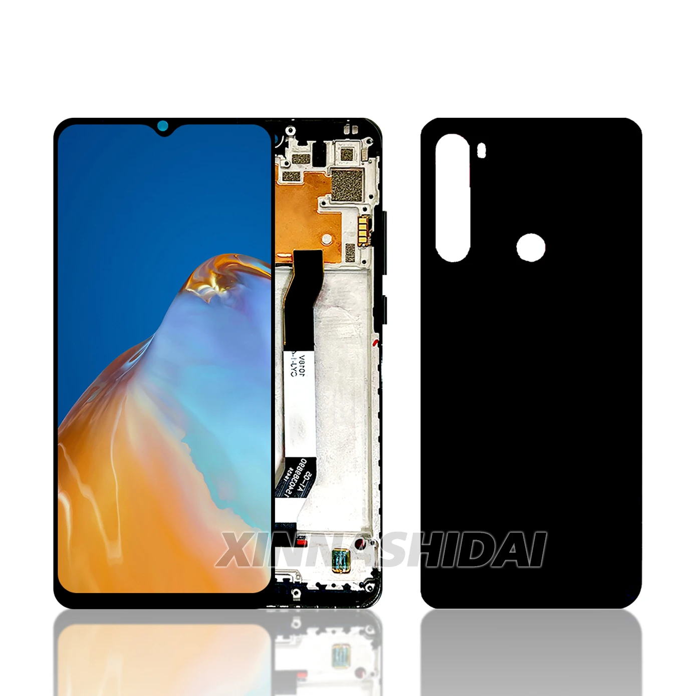 Фото Для Xiaomi Redmi Note 8T M1908C3XG ЖК-дисплей с цифровым преобразователем сенсорного экрана в сборе с рамкой и крышкой аккумулятора, запасные части №2