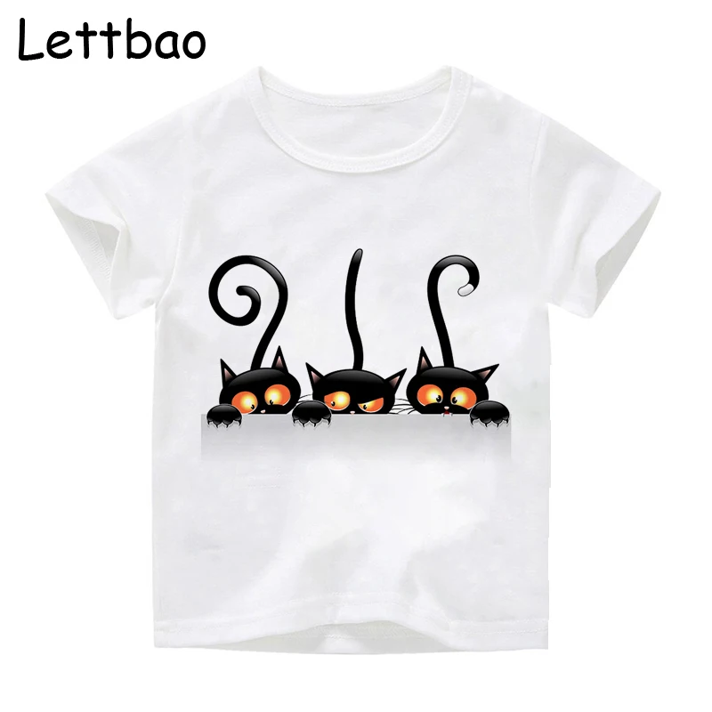 

Black Cat Kids Tshirt Children's Metal Band Good Quality T Shirt Hip Hop Tee Streetwear Cool Children's Clothing