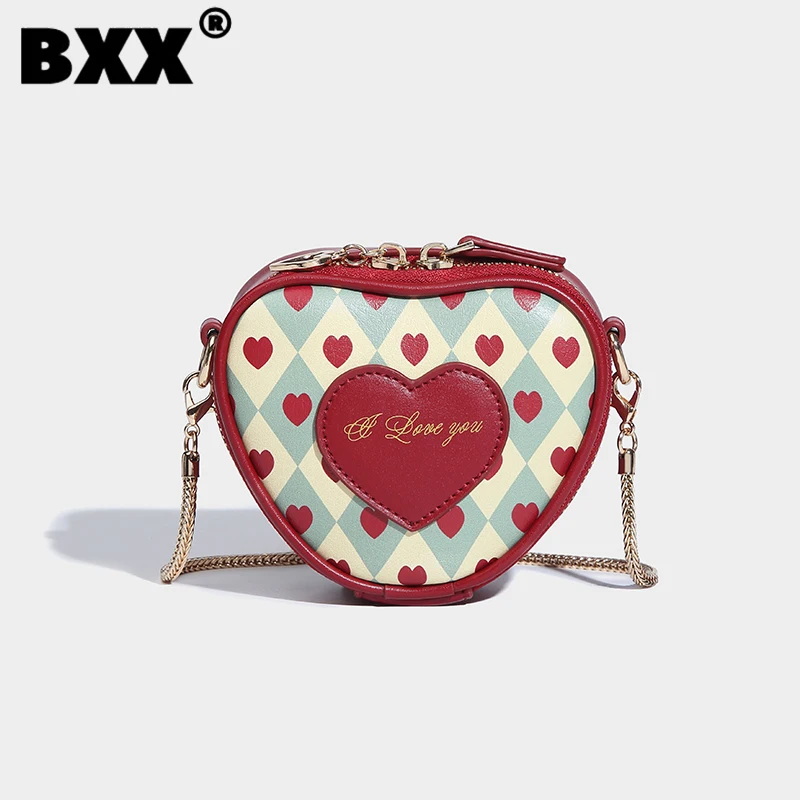 

[BXX] Women's Fashion 2023 Minority Design Style Love Single Shoulder Bags Valentine Gift Cute Girl's Crossbody Packages 8CY427