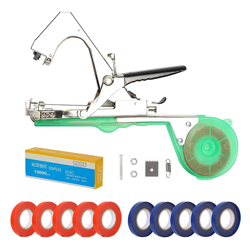 

Инструмент для подвязки растений, машинка с 10 рулонами скоб и лент, для ветвей, цветов, овощей, винограда