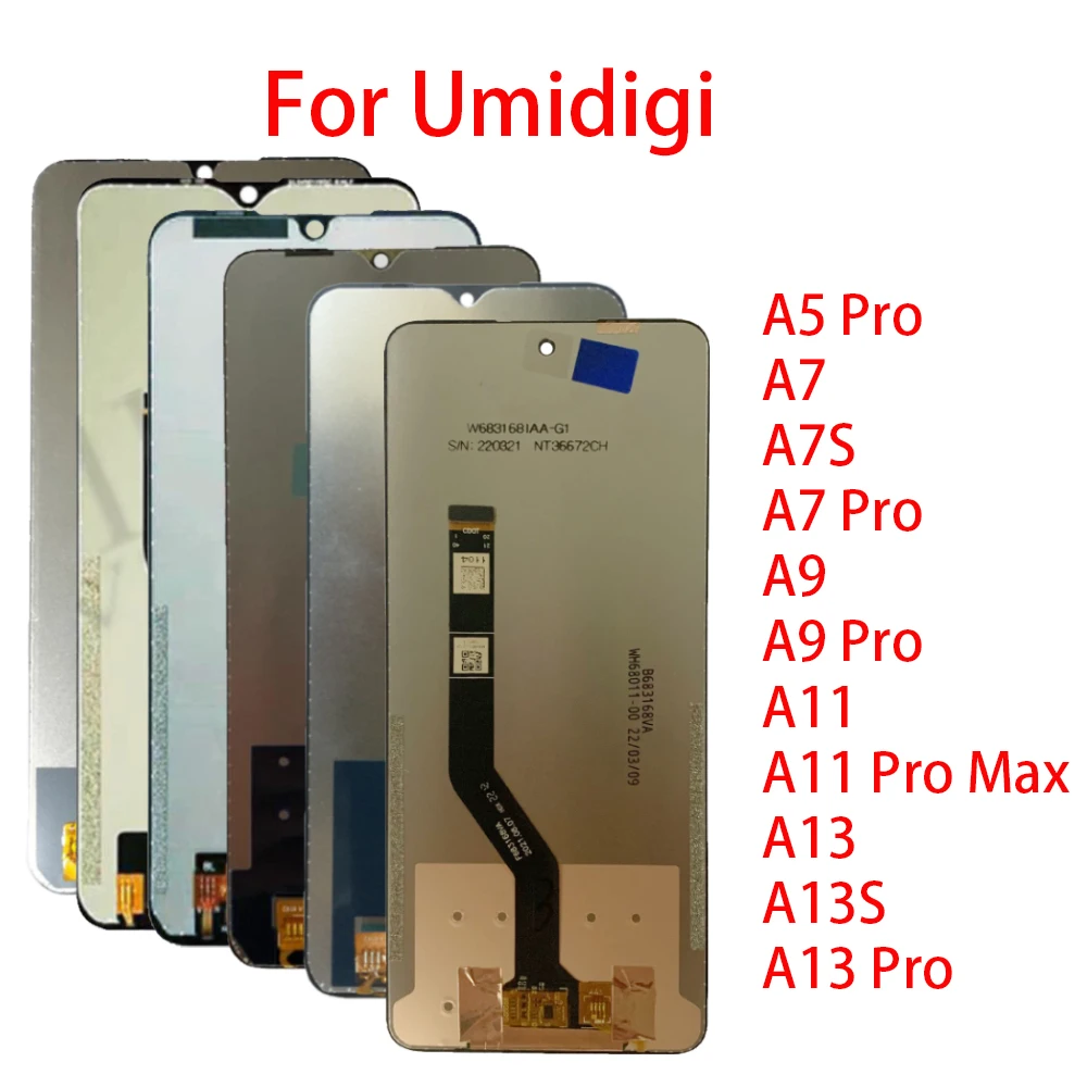 Полноэкранный дисплей для Umidigi A5 A7 A7S A9 A13 A13S A11 Pro Max, ЖК-дисплей кодирующий преобразователь сенсорного экрана в сборе