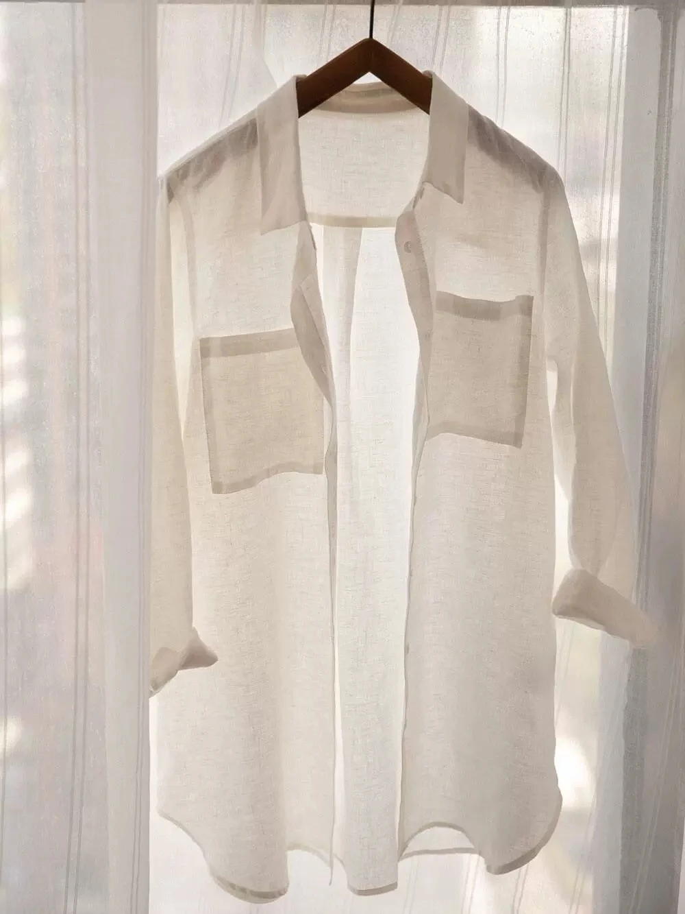 Женская рубашка/блузка свободного покроя универсальная льняная блузка 17*21 из