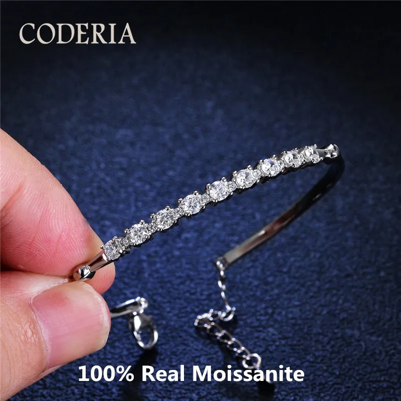 

Brand new Classic 1ct 100% Real Mosanstone Women's Tennis Bracelet Luxury Quality Sparkling bracelet 925 sterling Silver j