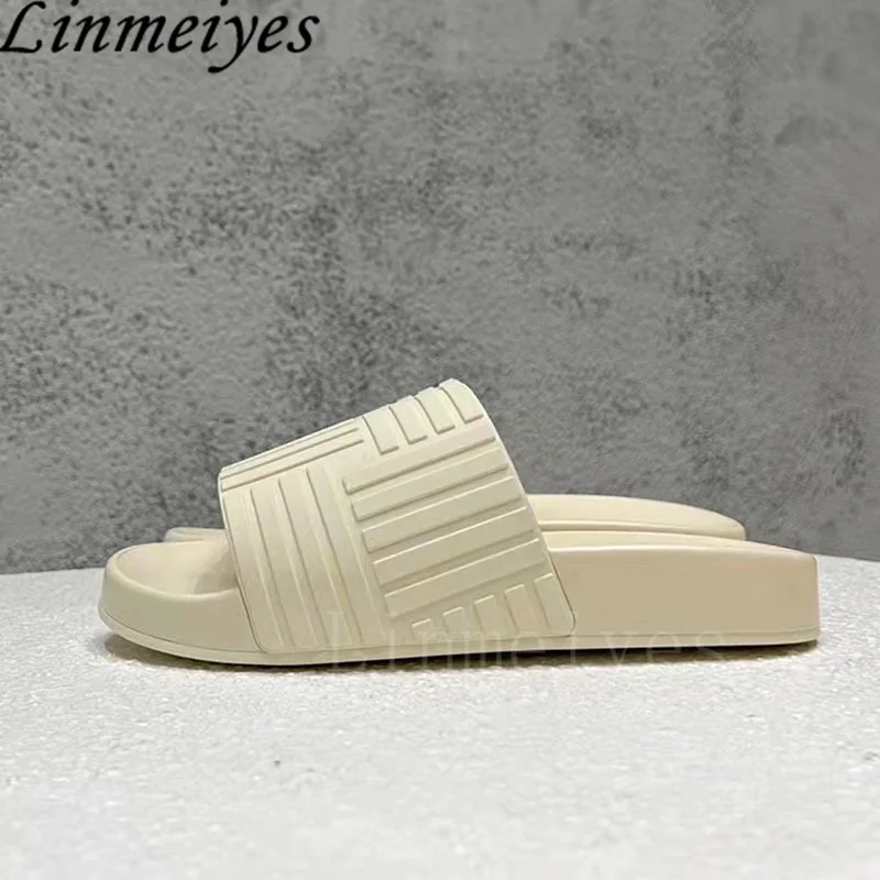 Summer Flat Slippers Women And Man Jelly Shoes Rubber Waterproof Sandals Thick Sole Slides Bathroom Slippers Men Size EU 35-45