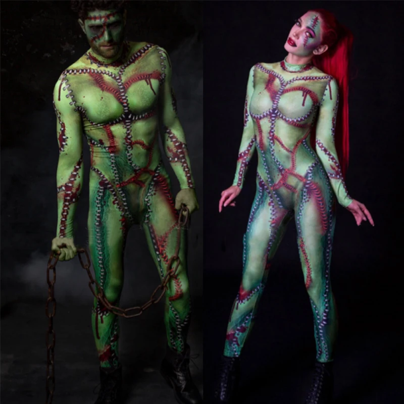 

Halloween Party Cosplay Jumpsuit Men Women Pole Dance Clothes Bar Nightclub Dj Ds Gogo Dancer Costumes Stage Rave Outfit XS5787