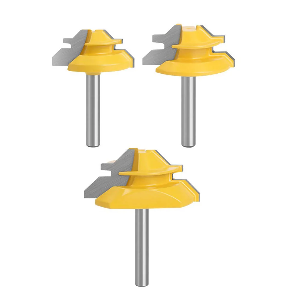 

Durable Router Bit Router Bit Silver Tenon Milling Woodworking 1/4 Shank 3pcs 45 Degree Cutter Metal Engraving