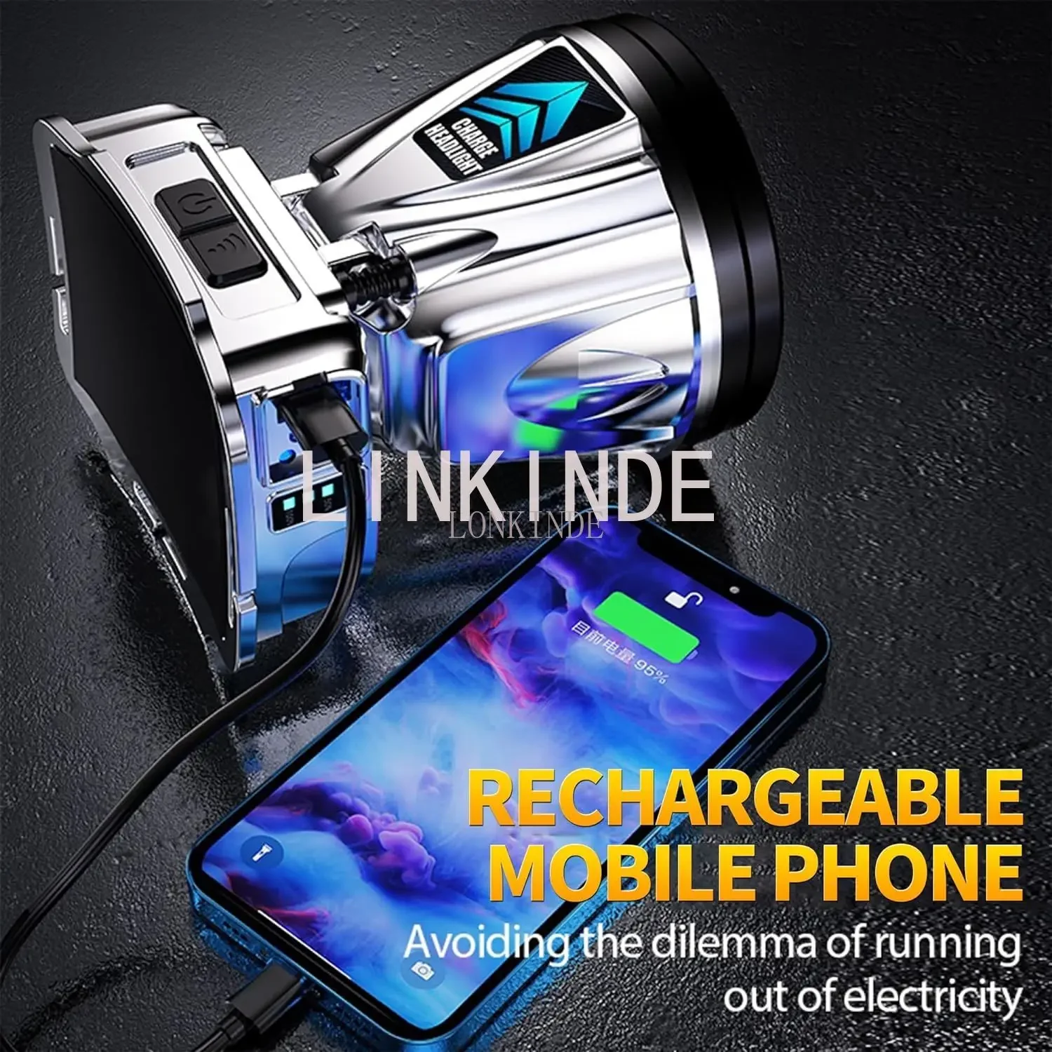 Супер яркий светодиодный налобный фонарь встроенный 18650 USB перезаряжаемый датчик